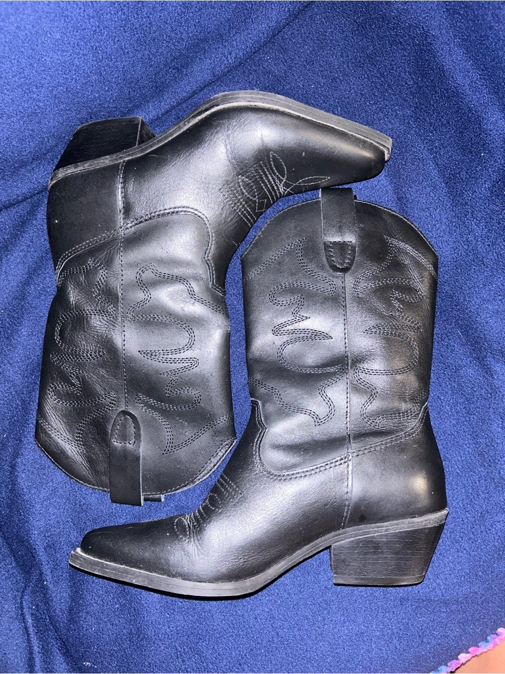 Steve Madden Black Western Heeled Booties for Women